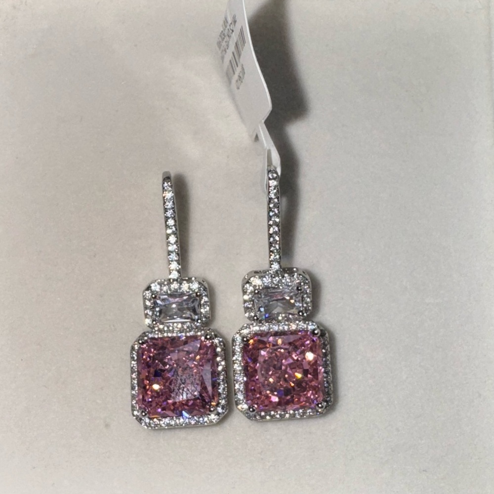 14k 4ct Pink Sapphire Earrings - Picture 4 of 15